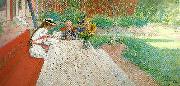 Carl Larsson forsta utanlaxan- den forsta laxan oil painting on canvas